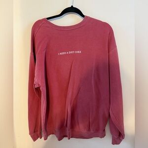 Comfort Colors Rose/Pink Crewneck Sweatshirt with White Text